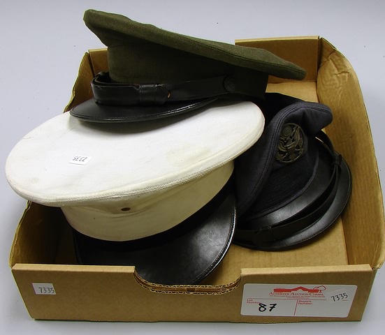 Appraisal: Lot consists of US military visor caps