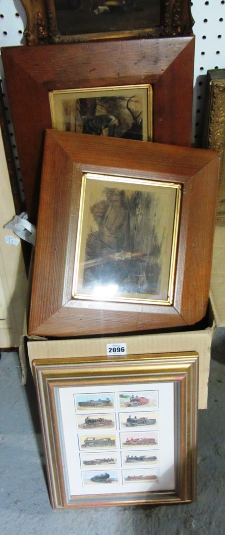 Appraisal: A group of nine pictures and a framed cigarette card