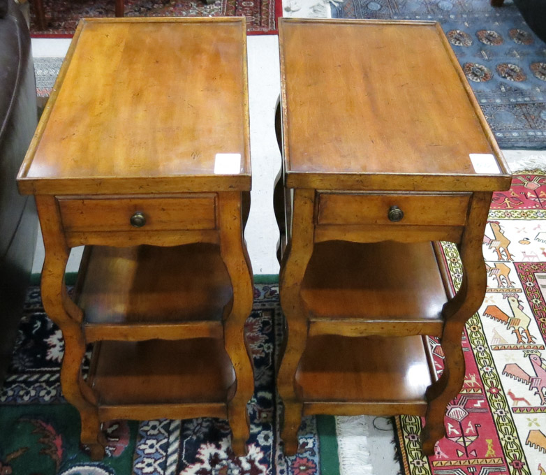 Appraisal: A PAIR OF PROVINCIAL STYLE END TABLES by Milling Road