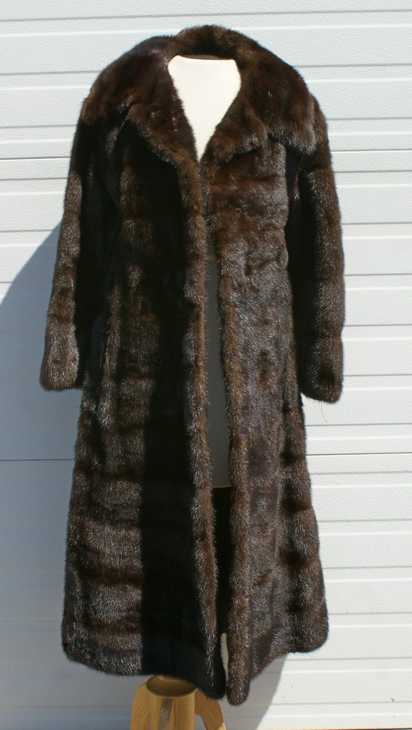 Appraisal: Full length mink coat leather belts good condition about size