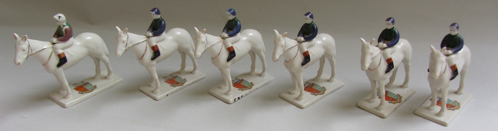 Appraisal: A set of six Carlton ware crested horse and jockey