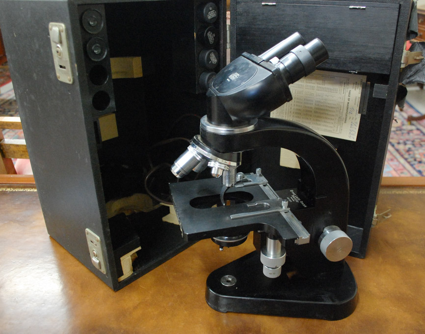 Appraisal: LEITZ LABORLUX BINOCULAR MICROSCOPE circa 's black enamel finish four