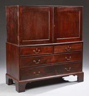 Appraisal: English Carved Mahogany Linen Press th c and l English