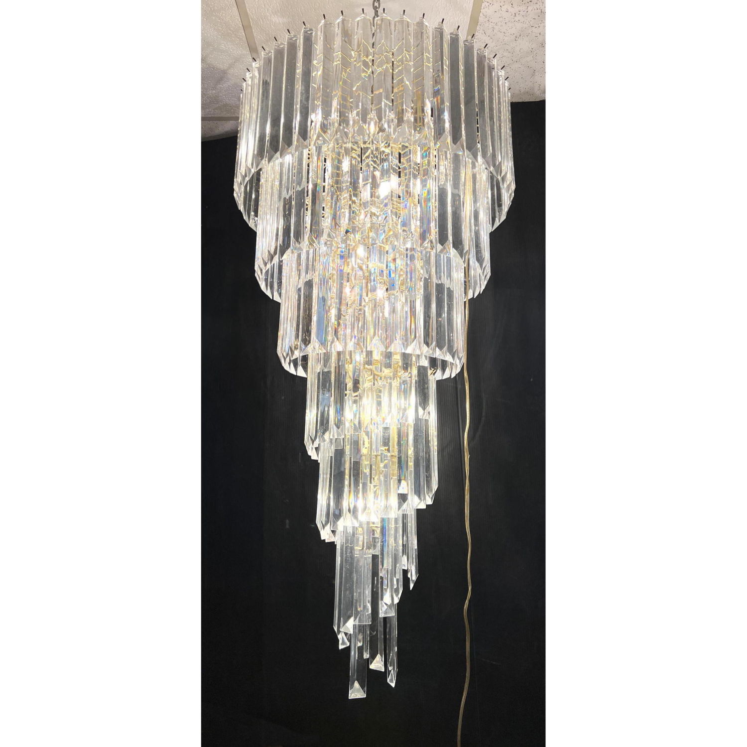 Appraisal: Very Large Acrylic Venini style chandelier Dimensions H inches W