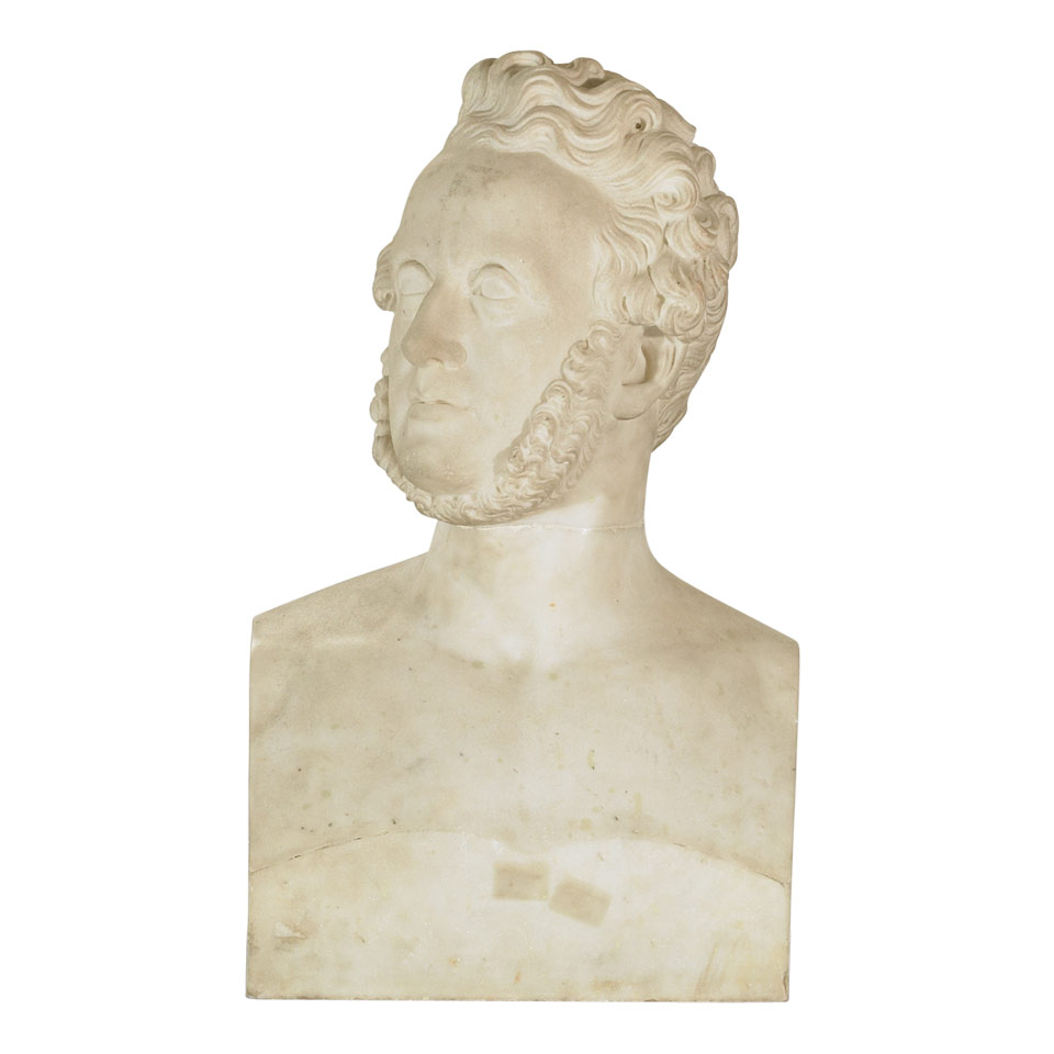 Appraisal: Italian Marble Bust of a Gentleman incised B Jennings Rome