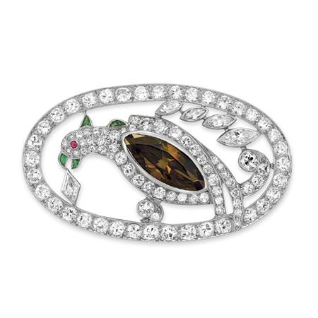 Appraisal: Colored Diamond Diamond and Colored Stone Pendant-Brooch Estimate -