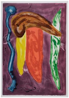 Appraisal: British - Calabash View signed verso John Hoyland monotype on