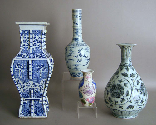 Appraisal: Four contemporary Chinese export vases h h h and h