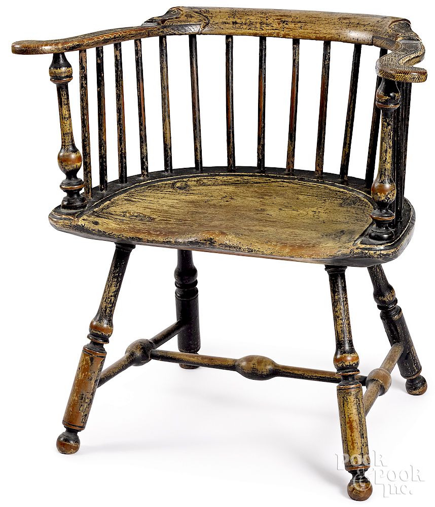 Appraisal: Philadelphia lowback Windsor armchair Exclusive on Bidsquare Philadelphia lowback Windsor