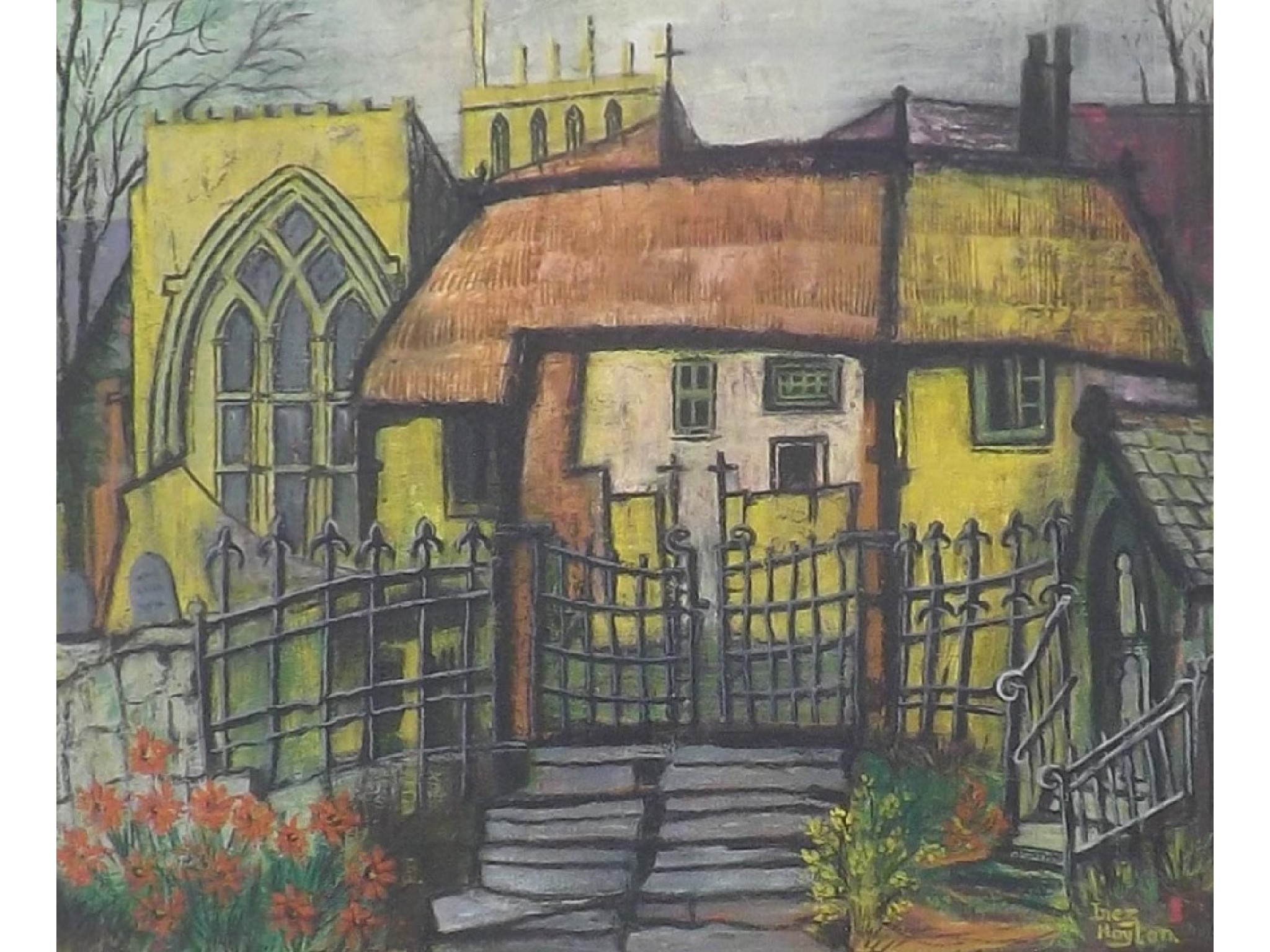 Appraisal: Inez Hoyton - - 'Devonian Church' signed signed and titled