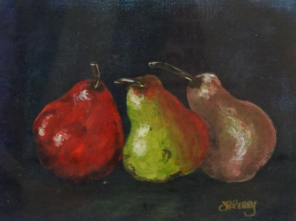 Appraisal: Jackie Perry 'Pick a Pear' Acrylic on Canvas Singed l