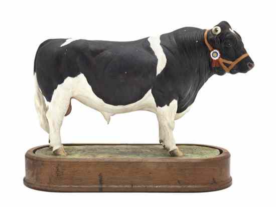 Appraisal: An English Bone China Model of a Bull Doris Lindner