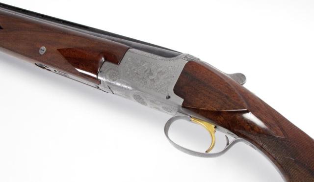 Appraisal: Browning Belgium ga O U Superposed Pigeon Grade engraved receiver