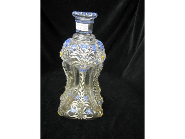 Appraisal: Venetian Art Glass Bottle with Enameled Floral applied prvats squared