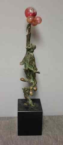 Appraisal: BOUCHARD Bronze Clown Sculpture Signed and dated '' '' On