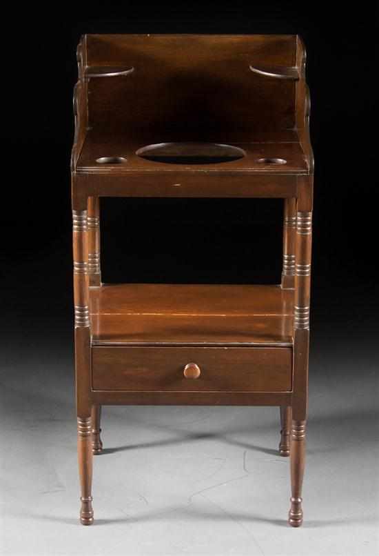 Appraisal: American vernacular stained pine washstand second quarter- th century top