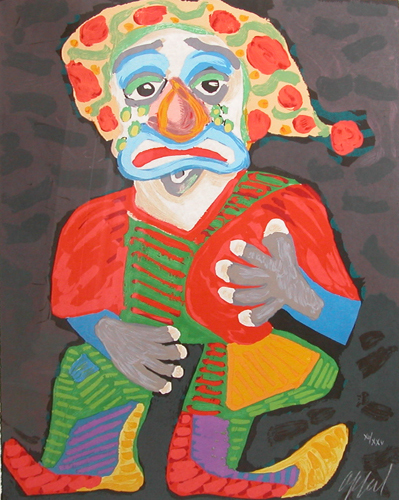 Appraisal: Sad Clown Appel Karel Dutch b serigraph printed in colors