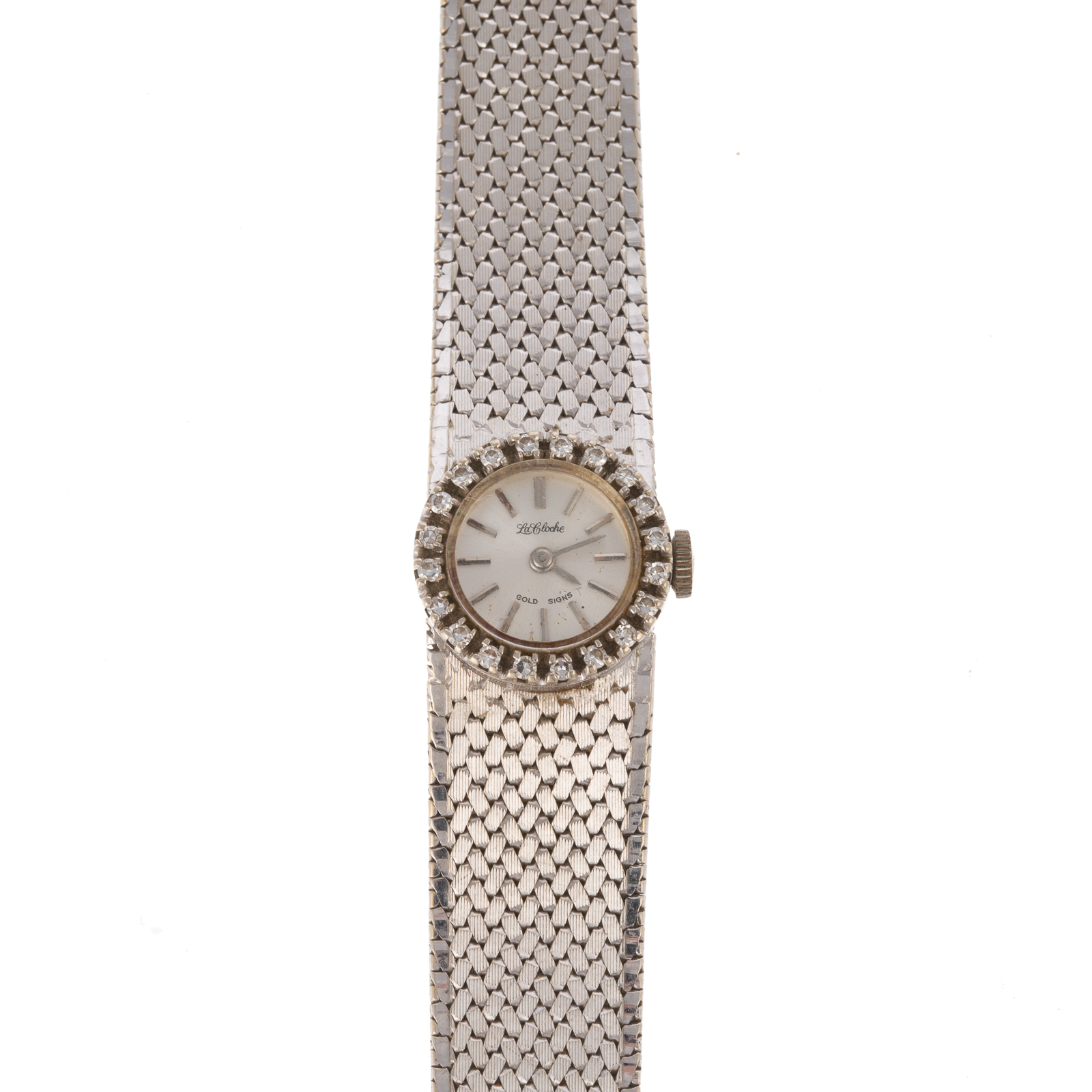 Appraisal: A LA CLOCHE DIAMOND WRIST WATCH IN K K white