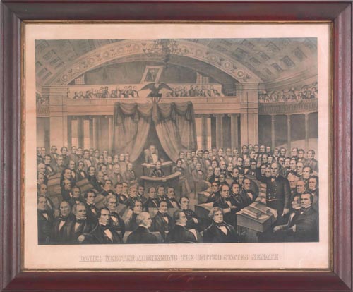 Appraisal: Daniel Webster Addressing the US Senate lithograph by James Edney