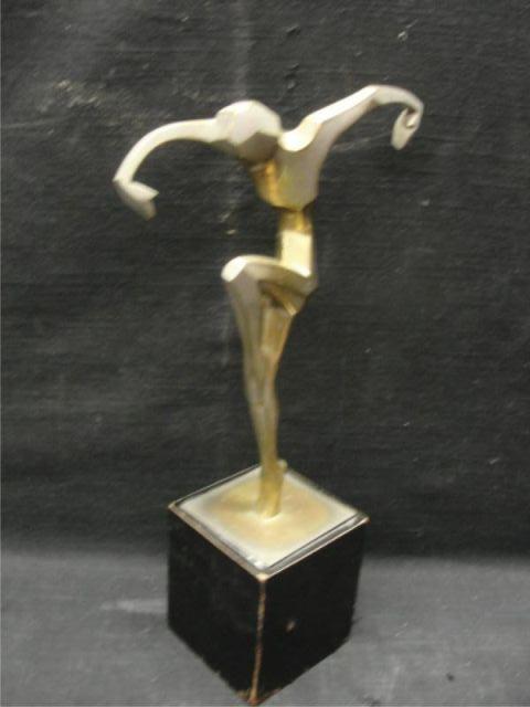 Appraisal: Austrian Chrome Art Deco Figure From a Tudor City NYC