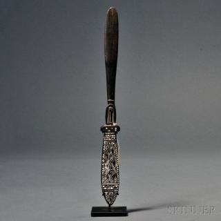 Appraisal: New Guinea Carved Wood Lime Spatula Massim area the decoration