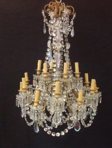 Appraisal: th Cent French Crystal and Bronze Chandelier Home owner purchased