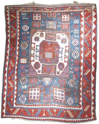 Appraisal: A Karachopf kazak rug dated AH the centre with an