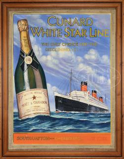 Appraisal: ARTIST MOCK UP FOR AN ADVERTISING POSTER FOR THE CUNARD