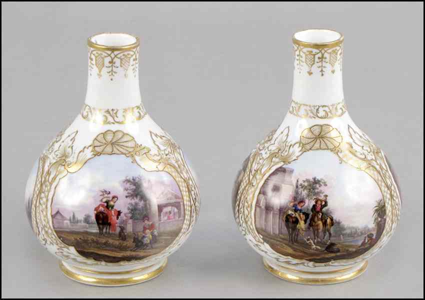 Appraisal: PAIR OF MEISSEN BOTTLES th century H '' Condition No