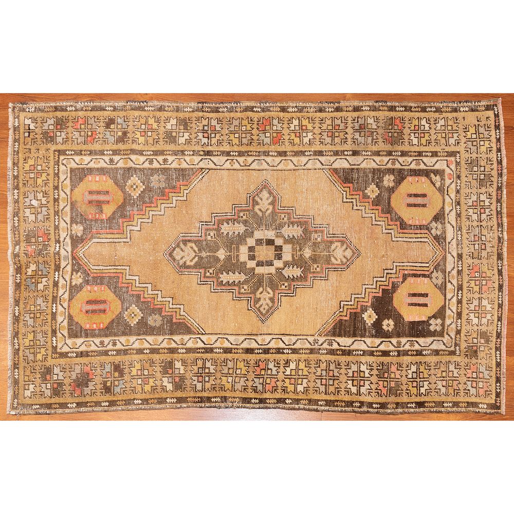 Appraisal: Semi-Antique Oushak Rug Turkey x Second quarter- th century hand-knotted