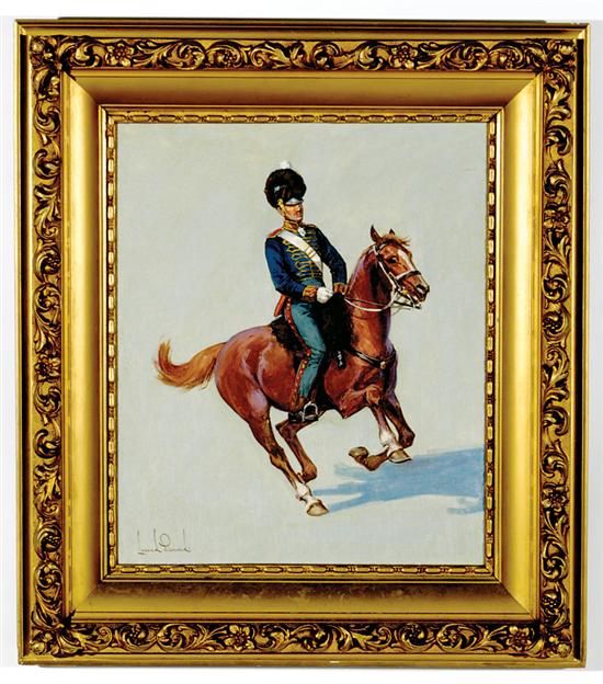 Appraisal: Leszek Piasecki Germany Poland - SOLDIER ON HORSEBACK oil on