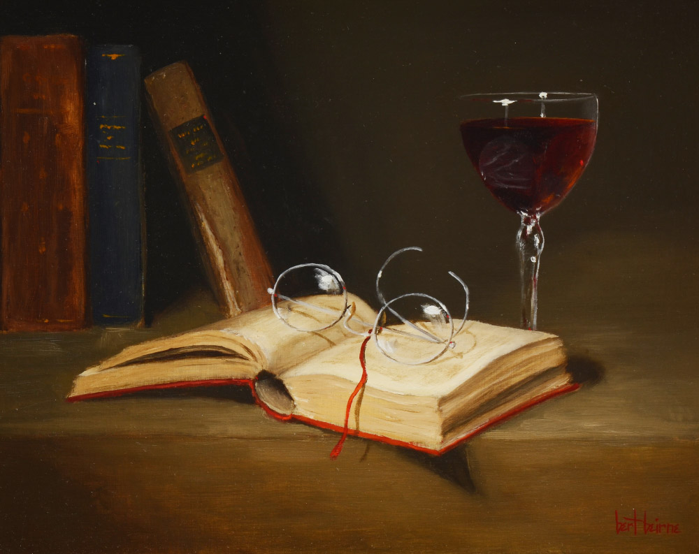 Appraisal: BIERNE Bert American th st Century Still Life with Books