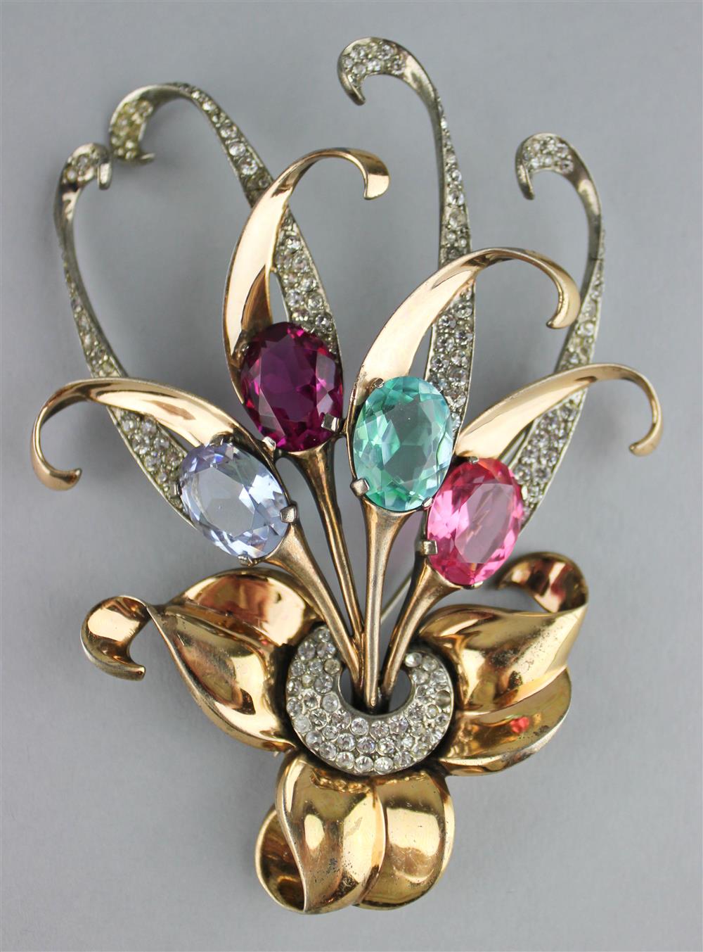 Appraisal: STERLING BOUQUET PIN unsigned x in