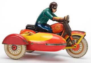 Appraisal: Motorcycle with Sidecar Motorcycle and Sidecar Russian mid-twentieth century Wind-up