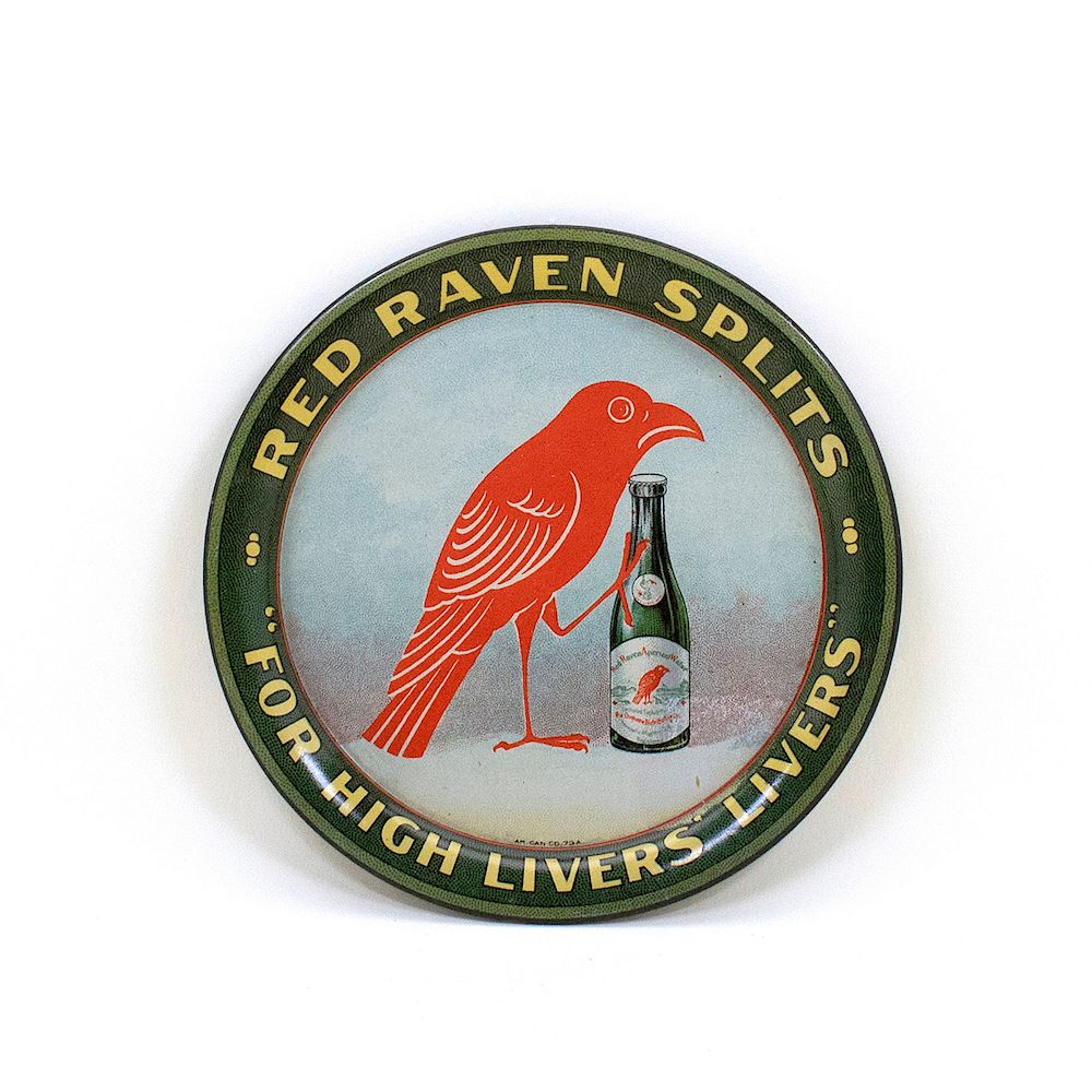 Appraisal: Red Raven Splits Livers Tip Tray Reference n a Brewery