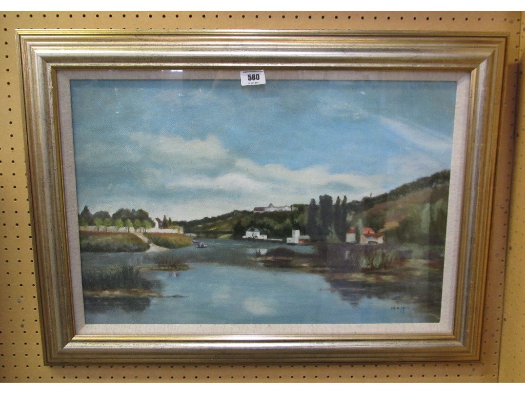 Appraisal: Oil on board copy of a Pisarro signed Mae Horn