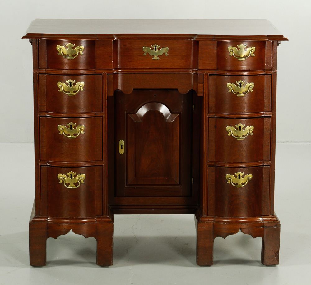 Appraisal: - th C Chippendale Block Front Desk th century Chippendale