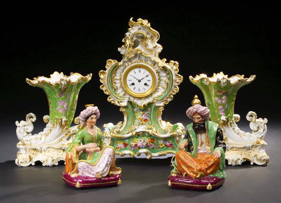 Appraisal: Large Pair of Paris Porcelain Figural Room Scenters third quarter