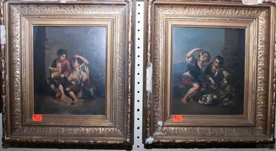 Appraisal: After Murillo Spanish th century Two oils on copper and