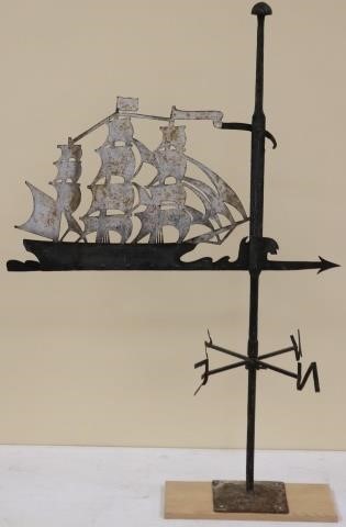 Appraisal: EARLY TH CENTURY WROUGHT AND SHEET IRONSILHOUETTE WEATHER VANE OF