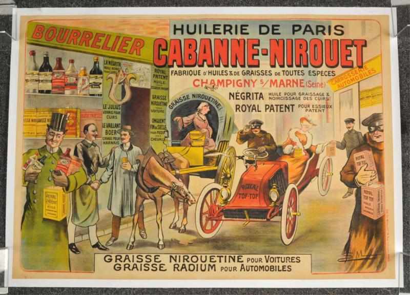 Appraisal: Large Cabanne-Nirouet Paper Poster to Mounted on paper over linen