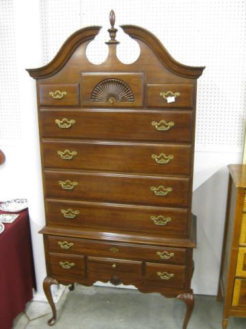 Appraisal: Mahogany Highboy Chest by Thomasville Chippendale style tall wide excellent