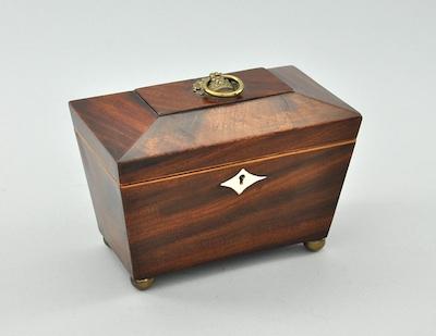 Appraisal: An Antique Wooden Tea Caddy In a rich brown mahogany