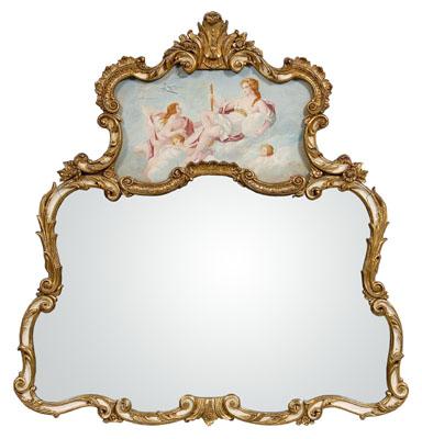 Appraisal: Ornate baroque style mirror extensive scroll and floral openwork with