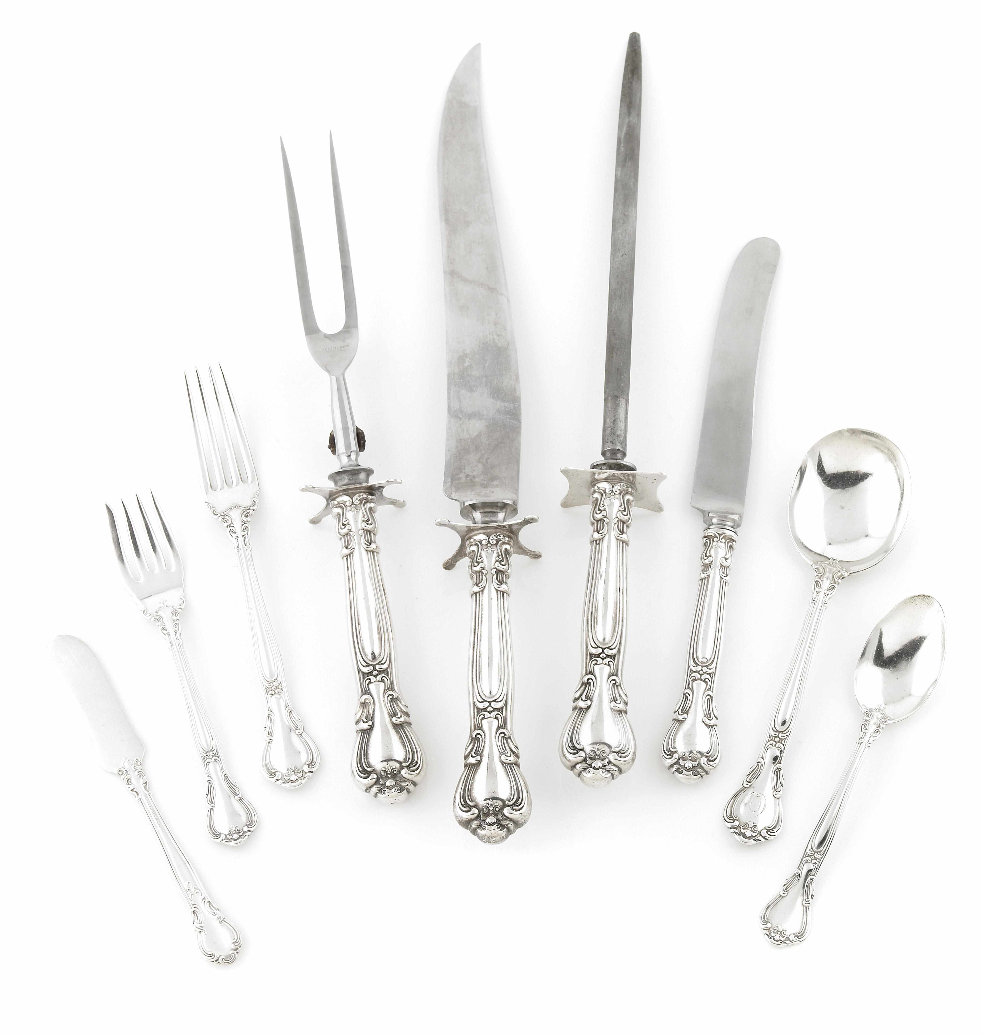 Appraisal: An assembled Gorham sterling silver 'Chantilly' part flatware service Mid-