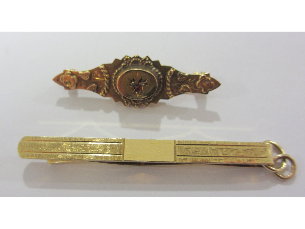 Appraisal: Lot comprising ct gold tie clip and a ct gold