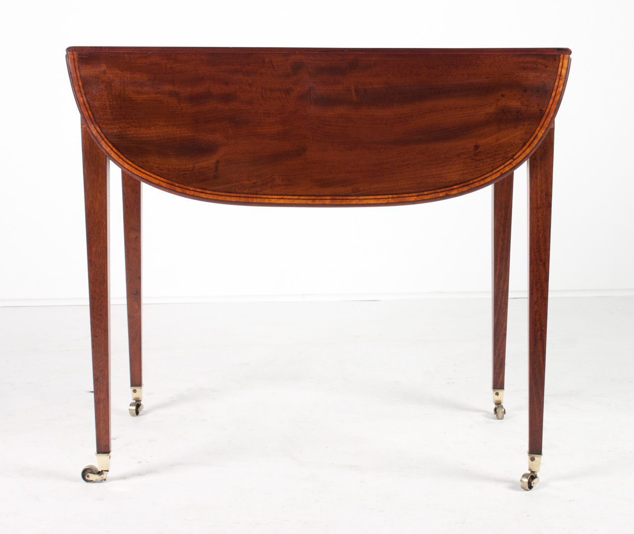 Appraisal: George III mahogany Pembroke table banded inlay functional and pseudo