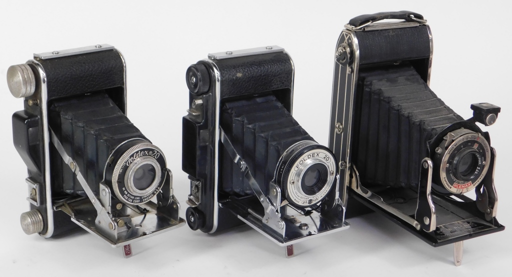 Appraisal: LOT OF ANSCO FOLDING CAMERAS Lot of Ansco folding cameras