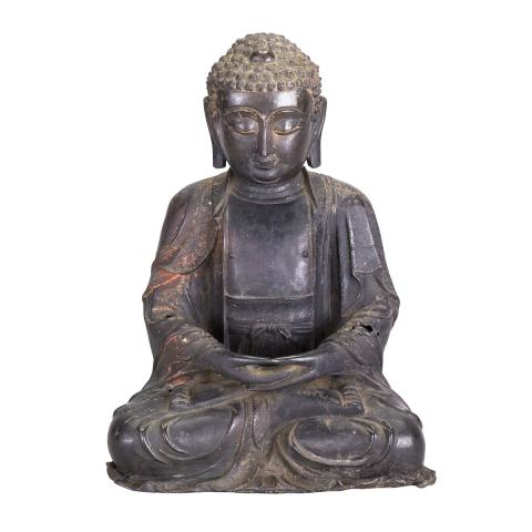 Appraisal: Bronze Seated Figure of Buddha China th Century The serene