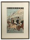 Appraisal: JAPANESE WOODBLOCK - Yokohama-e Western Subject Oban Tate-e Two Americans